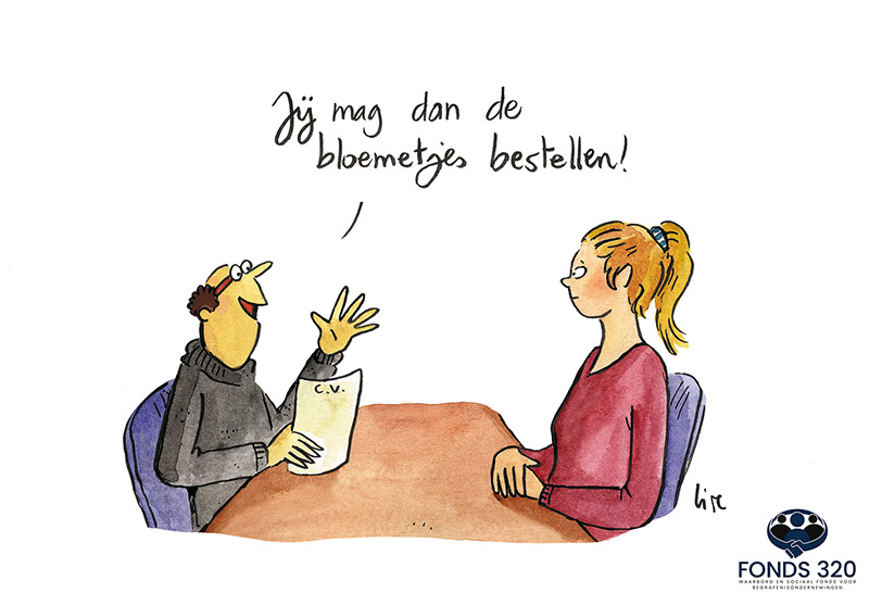 cartoon stereotiepen op de werkvloer